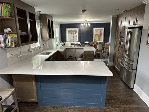 Interior kitchen remodel with quartz counters